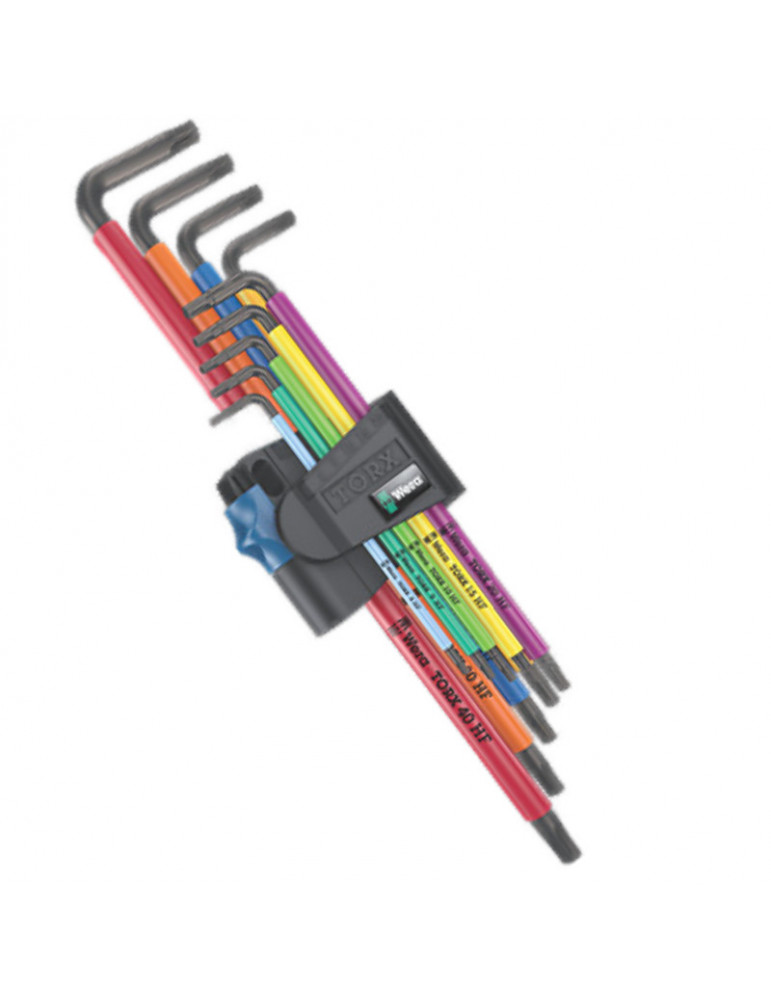 Outil WERA 967/9 TX XL TORX Multicolour HF 1 Jeu de clés mâles coudées version longue 9 pièces 05024470001