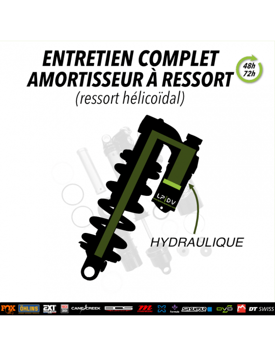 Entretien complet amortisseur à ressort (ressort hélicoïdal) VTT