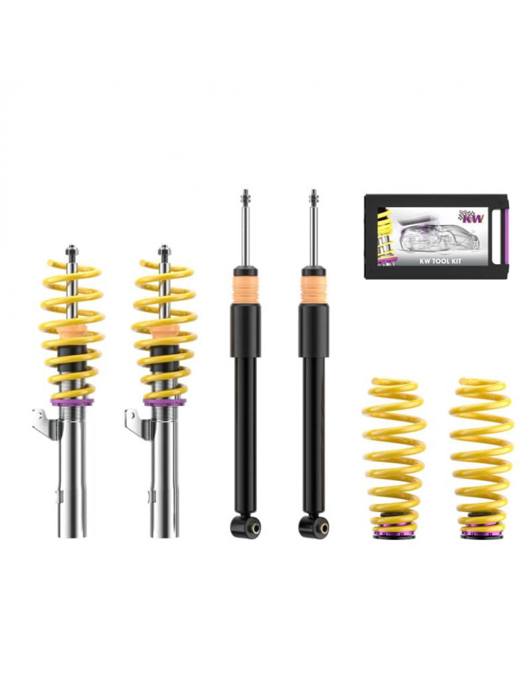 Kit amortisseurs KW V4 combinés filetés inoxydables