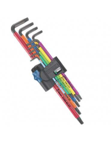 Outil WERA 967/9 TX XL TORX Multicolour HF 1 Jeu de clés mâles coudées version longue 9 pièces 05024470001