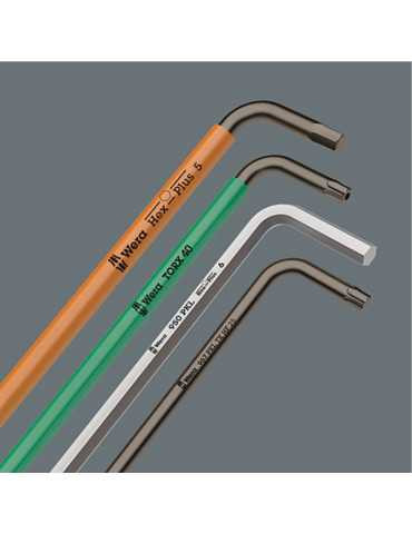 Outil WERA 967/9 TX XL TORX Multicolour HF 1 Jeu de clés mâles coudées version longue 9 pièces 05024470001