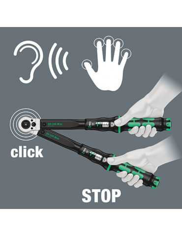 Outil WERA Click-Torque C 2 Push R/L clé dynamométrique réglable pour serrage à droite et à gauche, 20-100 Nm 05075625001
