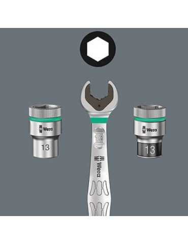Outil WERA 8100 SA 9 Jeu cliquet Zyklop Speed, à carré 1/4", syst. impérial, 28 pièces