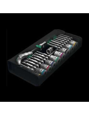 Outil Wera 8100 SB 9 Jeu cliquet Zyklop Speed, à carré 3/8", syst. impérial, 29 pièces 05004019001
